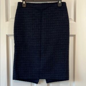 Ann Taylor Tweed Black & Navy Blue Pencil Mini Skirt - Size 4